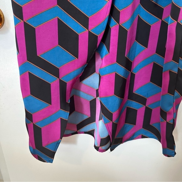 House of Harlow 1960 Printed Satin Wrap Dress Size Large Womens - Picture 5 of 13